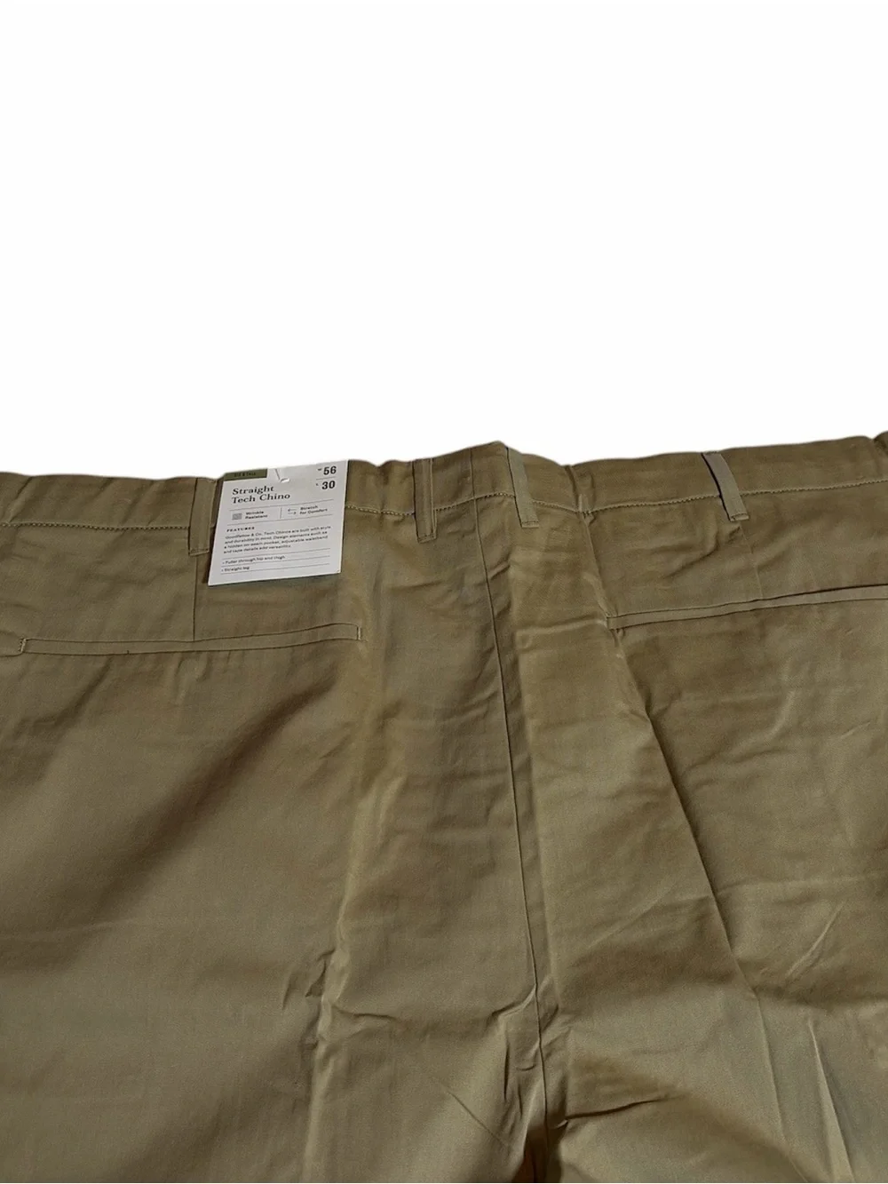 Tan Chino Big Tall Pants Men's 56 x 30 Good Fellow Straight - Picture 5 of 11